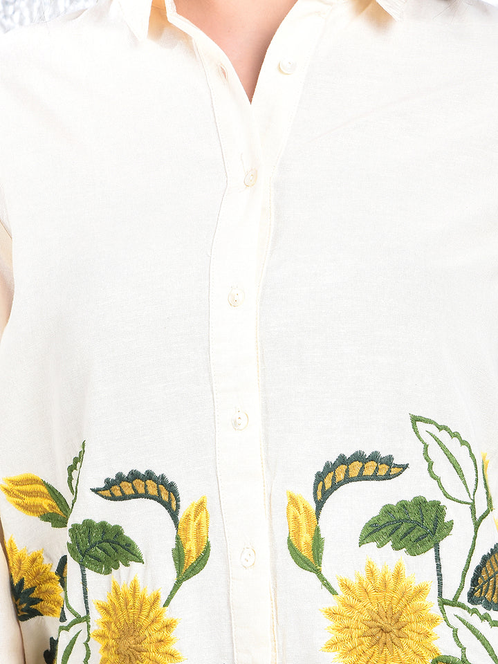 Cream Embroidered Co-Ord Set