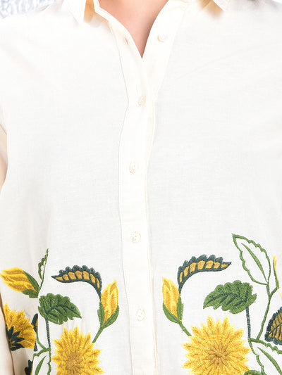 Cream Embroidered Co-Ord Set