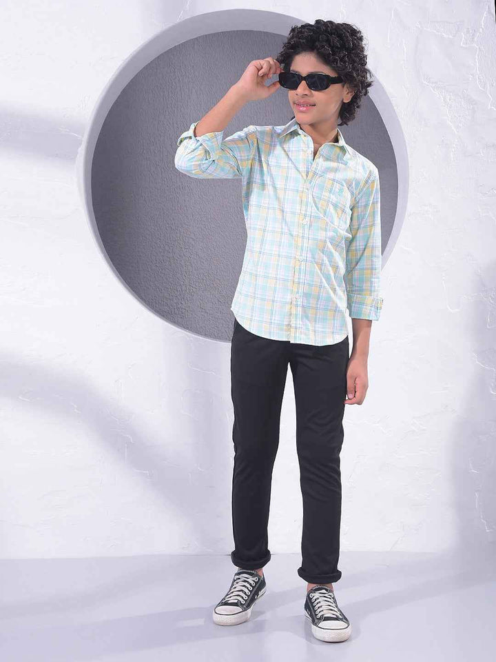 Green Checked 100% Cotton Shirt