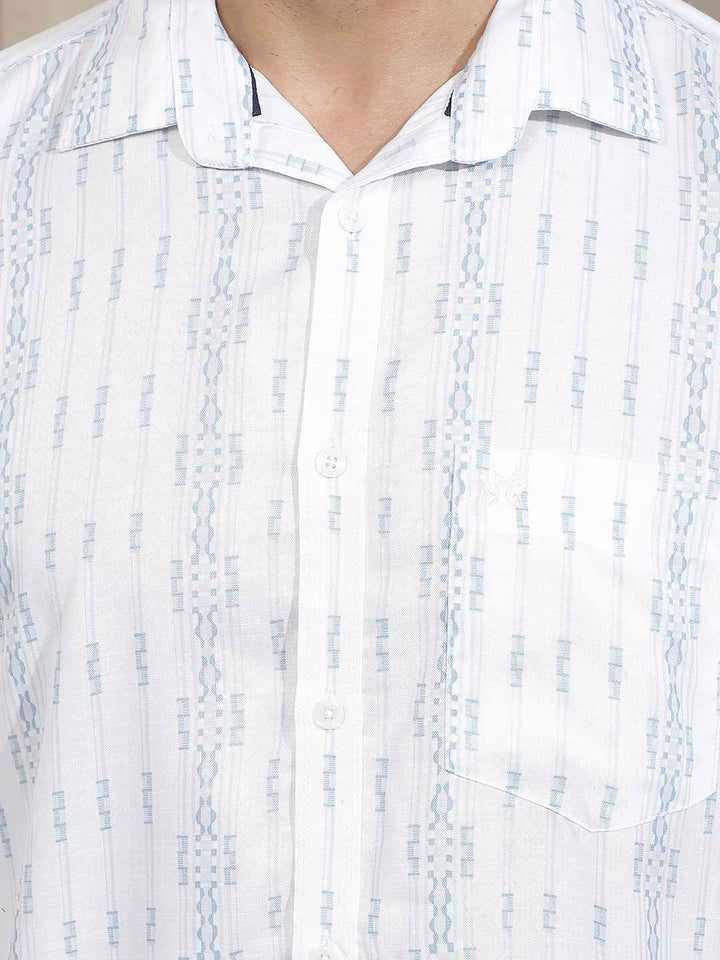 Blue Vertical Stripes Shirt