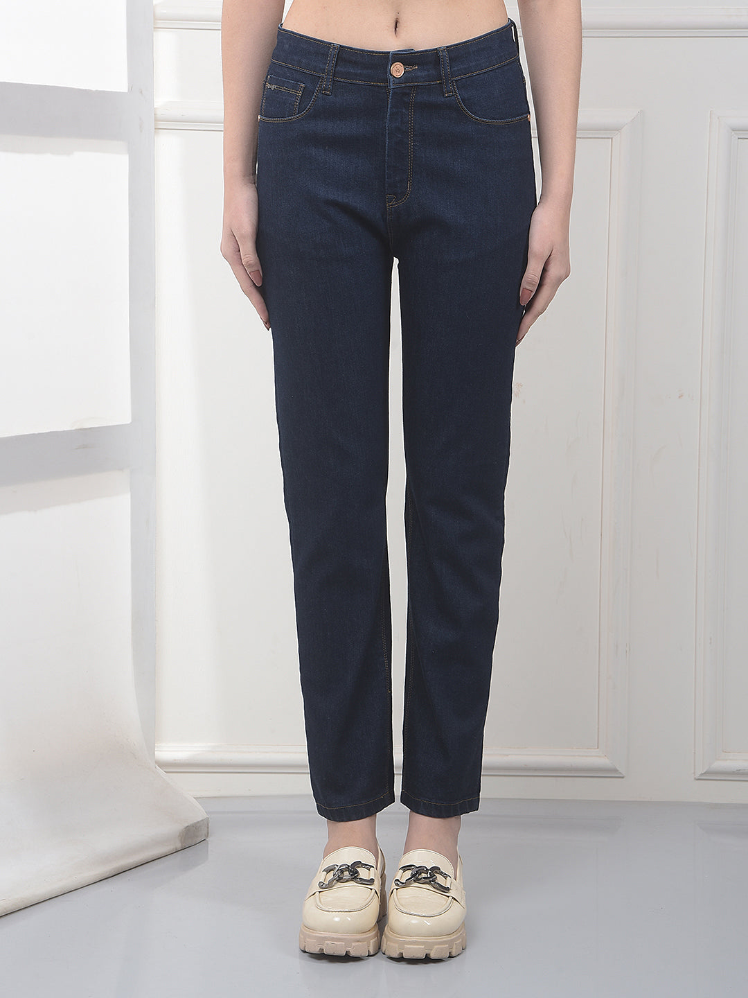 Deep Indigo Straight Jeans