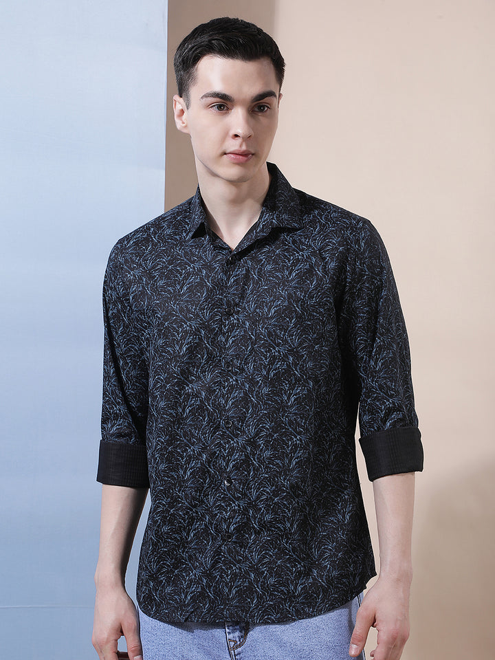 Blue Floral Print Shirt