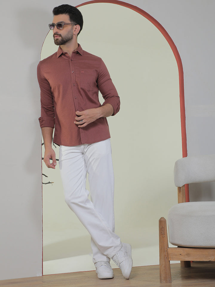 Hazelwood Brown Striped Shirt