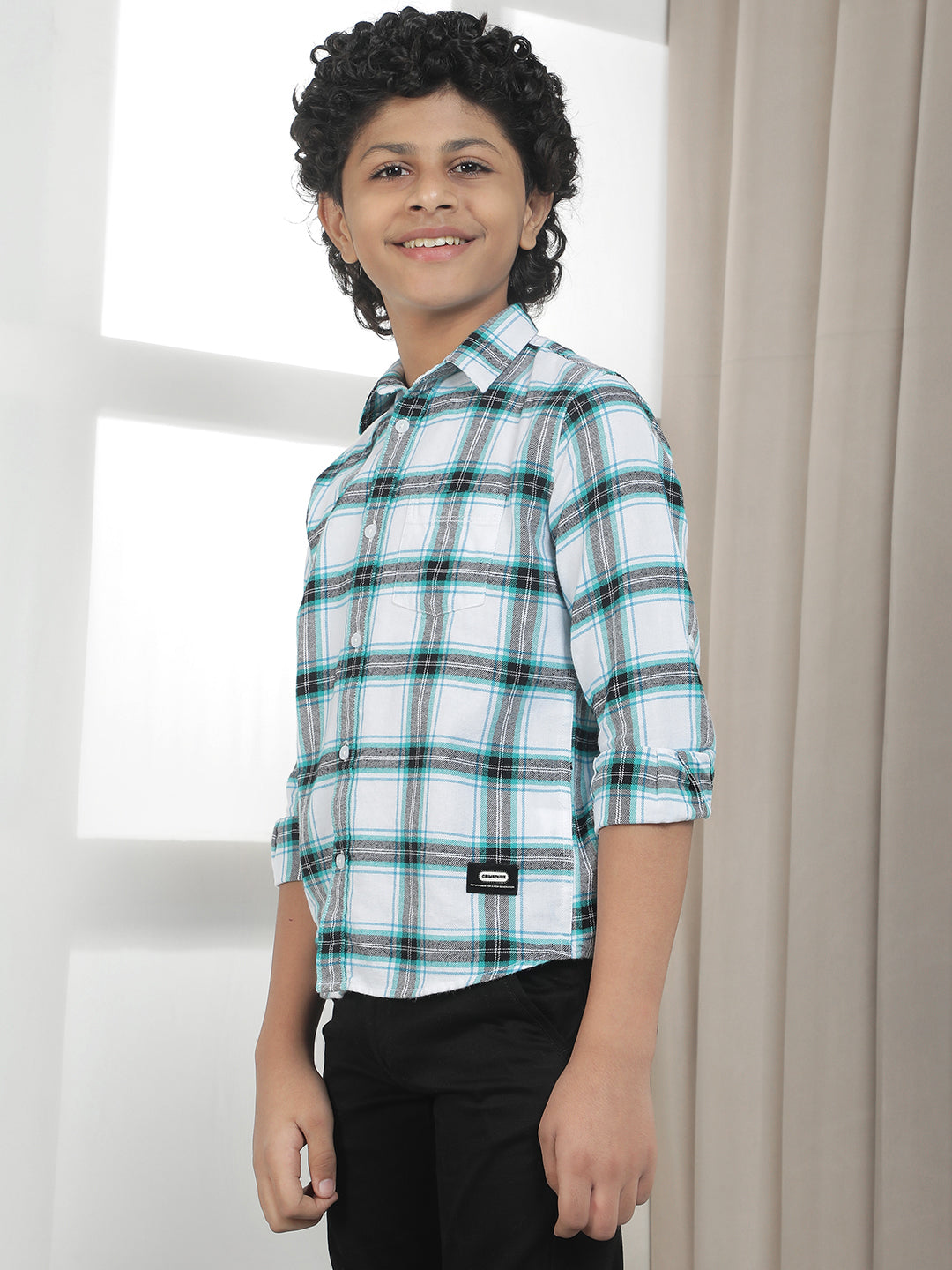 White Checked 100% Cotton Shirt