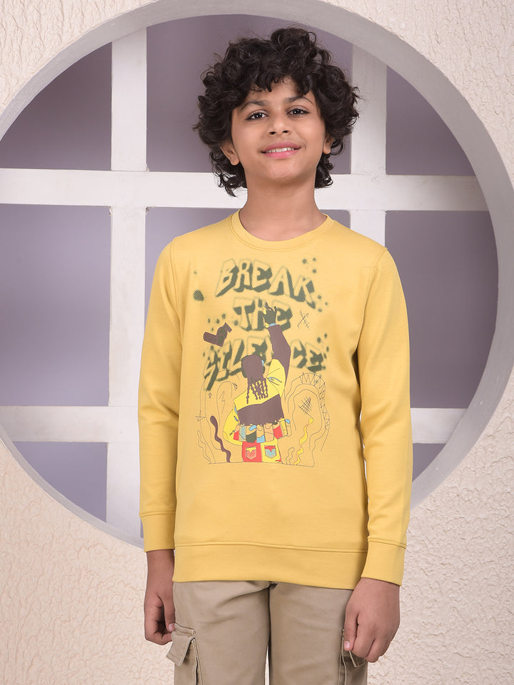 Yellow Graphic Print Sweatshirt