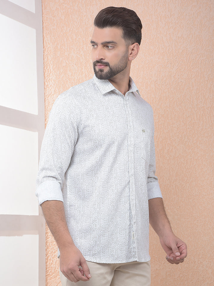 Olive Subtle Print Everyday Shirt