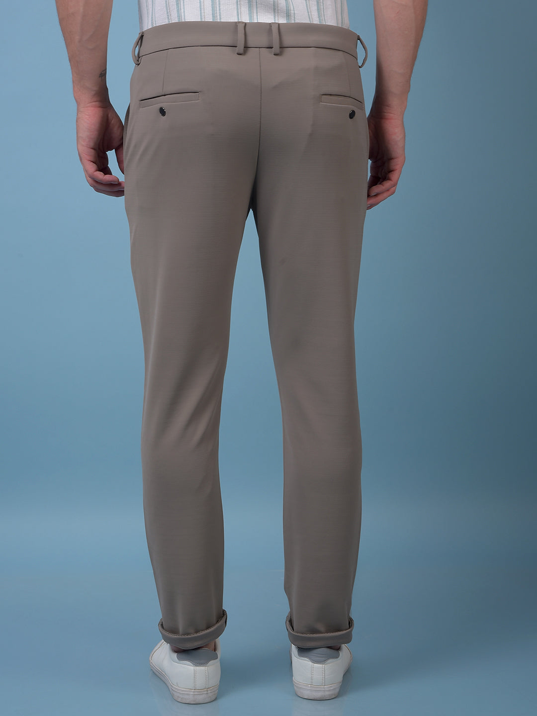 Lush Brown Textured Trousers