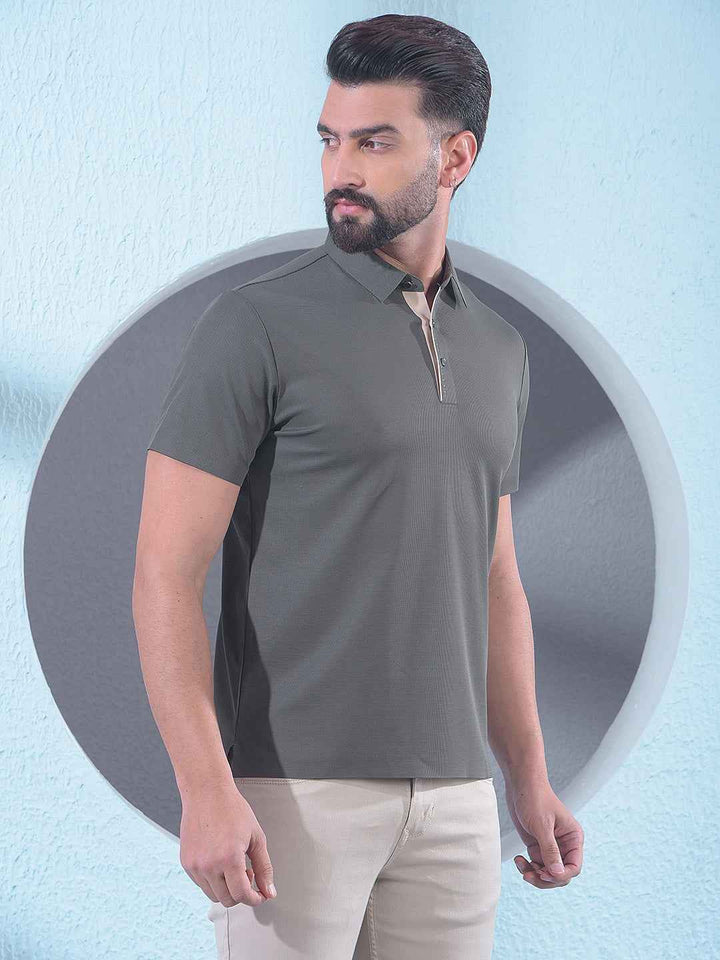 Olive Polo Neck T-Shirt