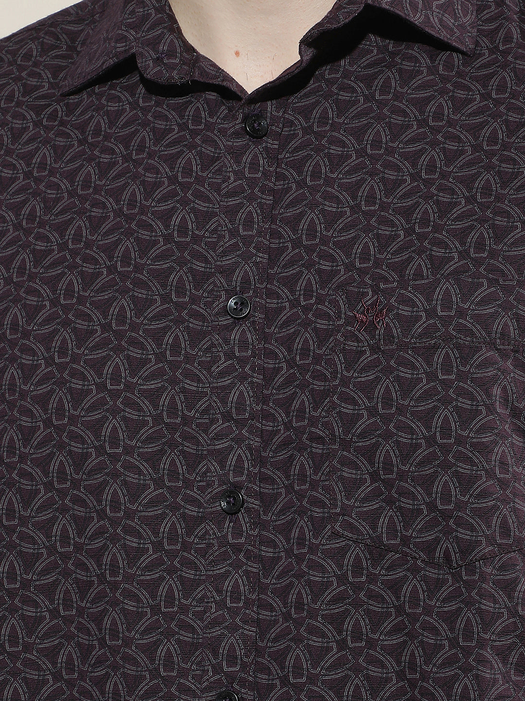 Linen Wine Graphic Print Shirt