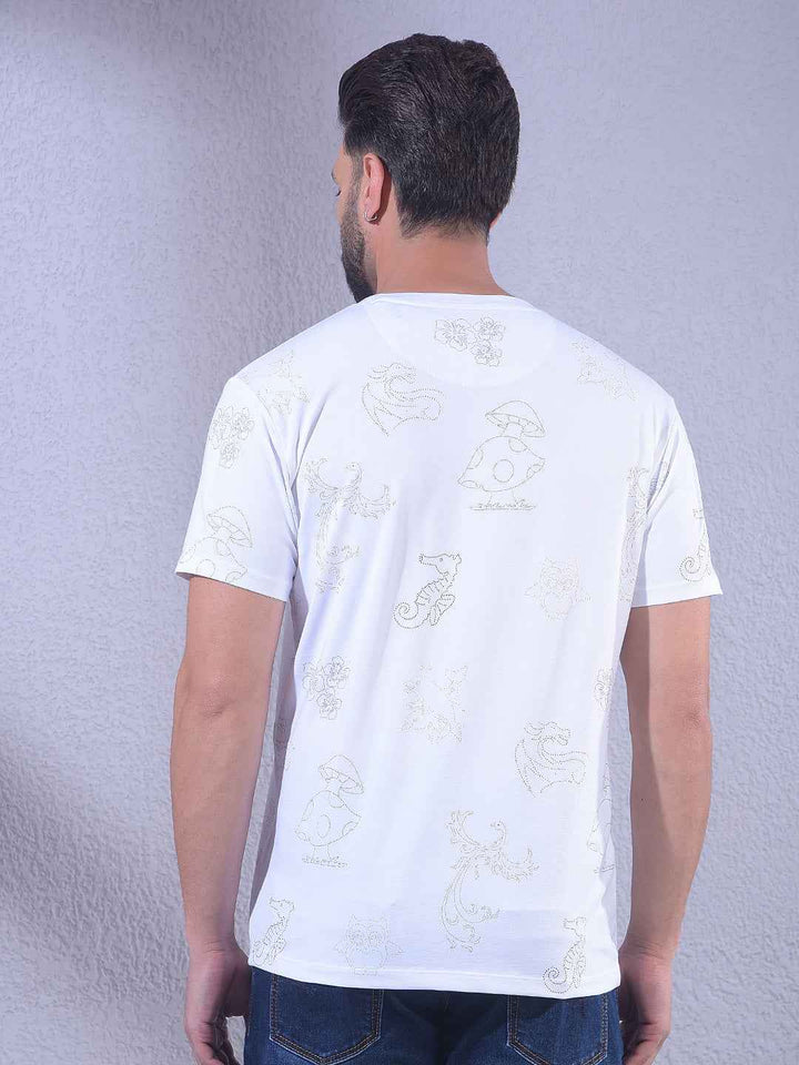 White Printed T-Shirt