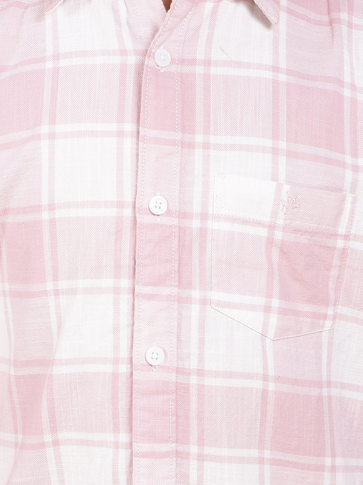 Purple Checked 100% Cotton Shirt