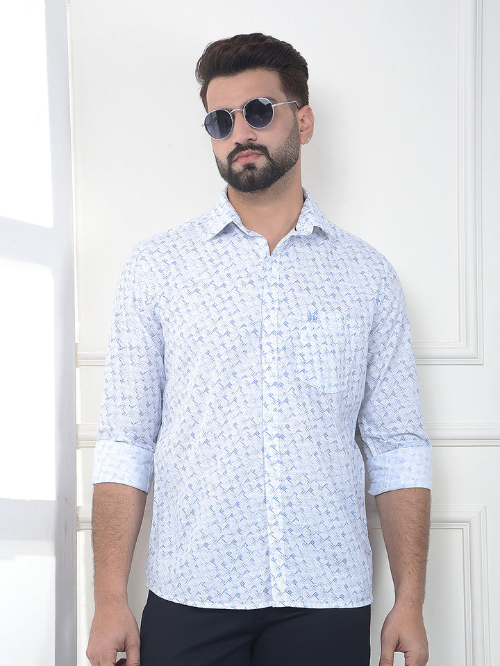 Royal Blue Printed Shirt