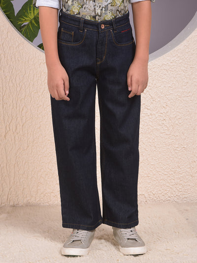 Classy Blue Dark Wash Baggy Jeans