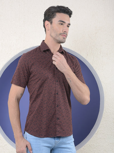 Russet Bloom Printed Maroon Shirt