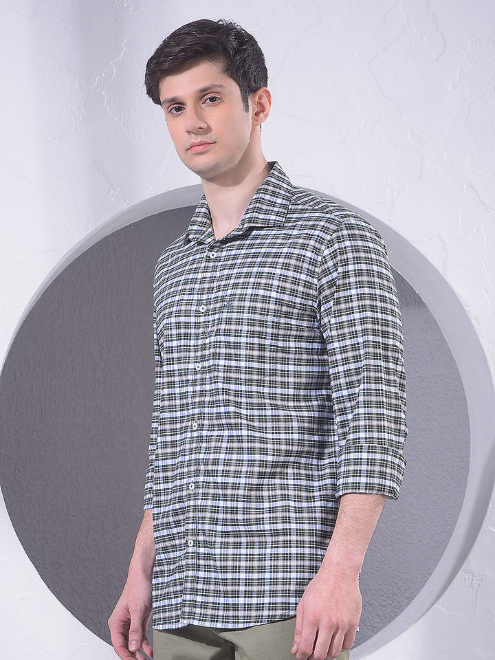 Green Checked 100% Cotton Shirt