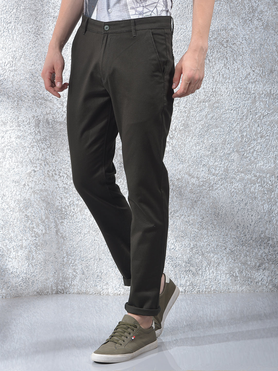 Premium Finish Olive Printed Trousers