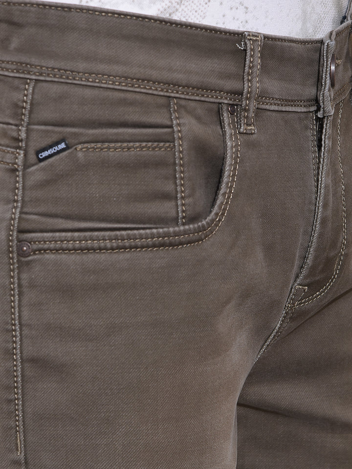 Edgy Brown Straight Jeans