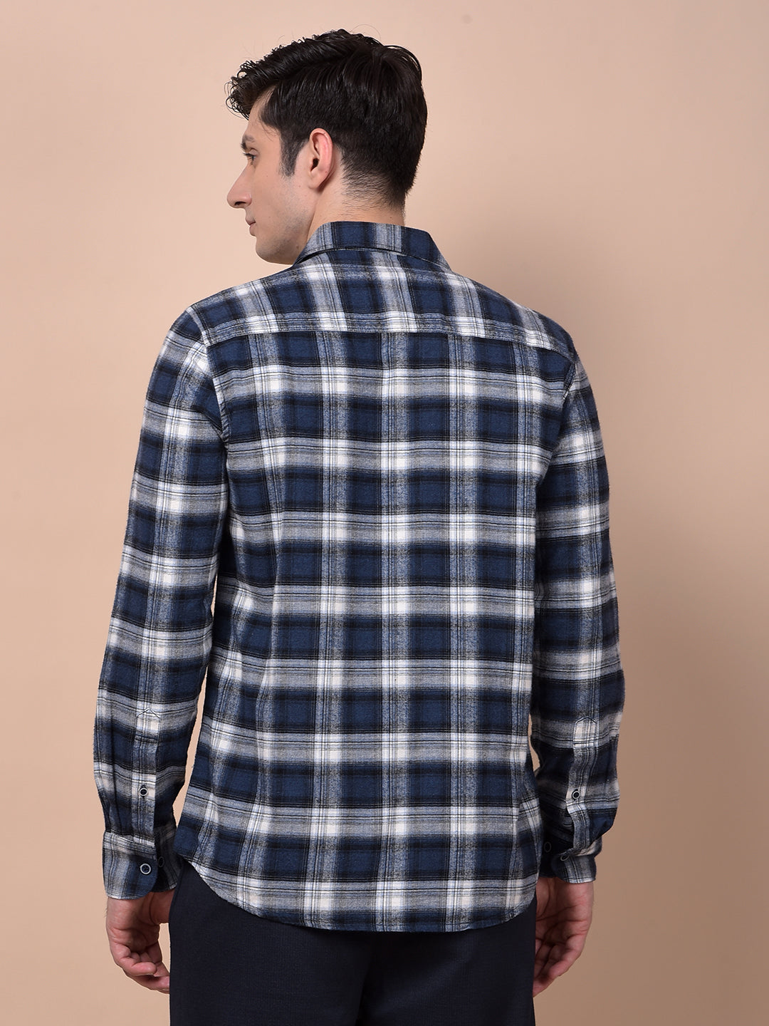 Blue Checked 100% Cotton Shirt
