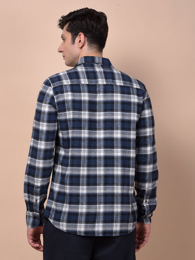 Blue Checked 100% Cotton Shirt