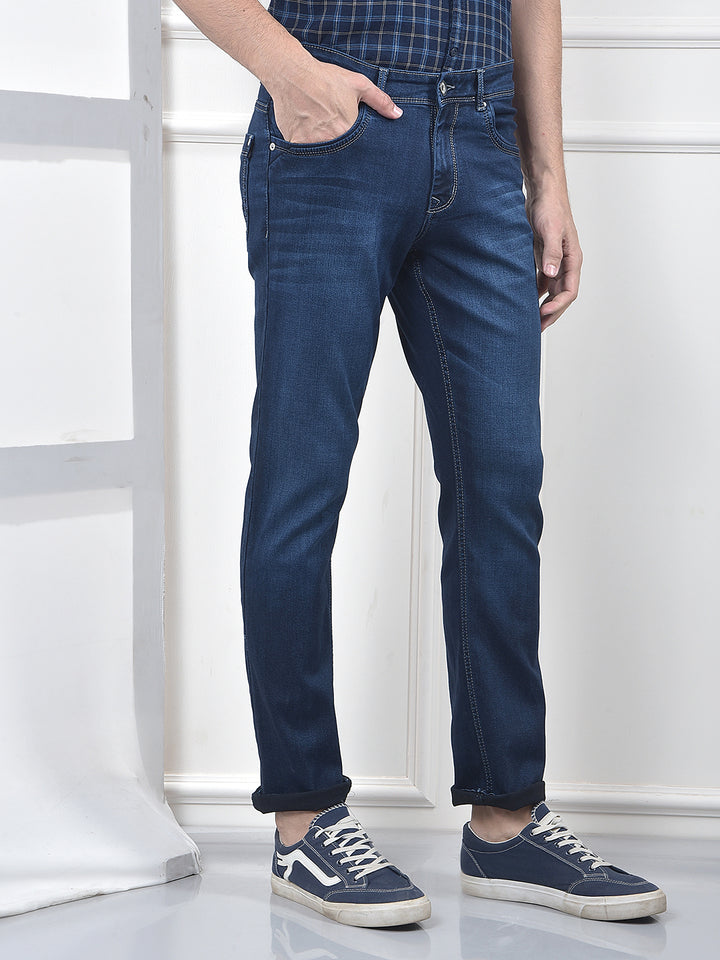 Tailored Trim Navy Blue Jeans