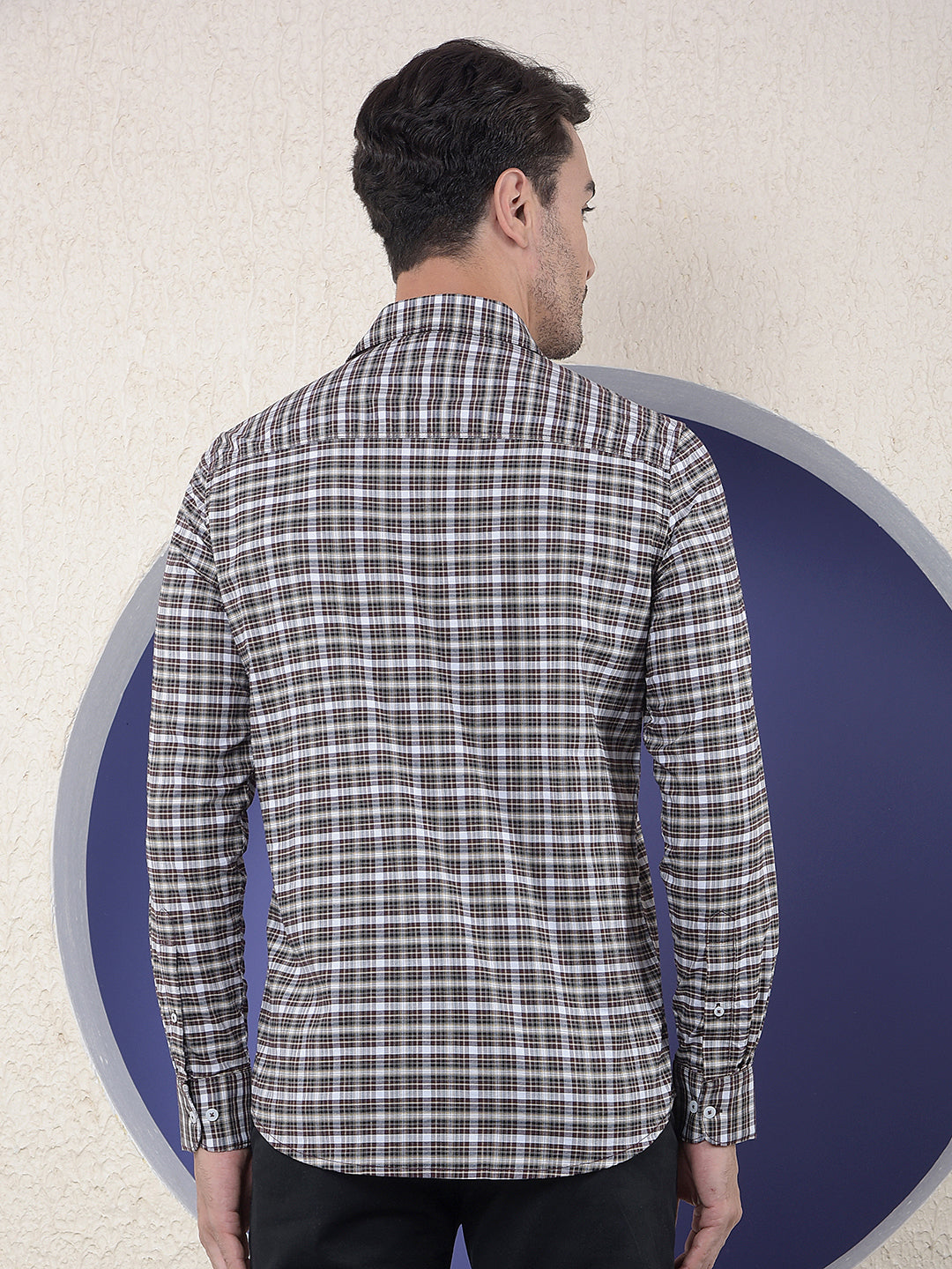 Checked 100% Cotton Wine Shirt