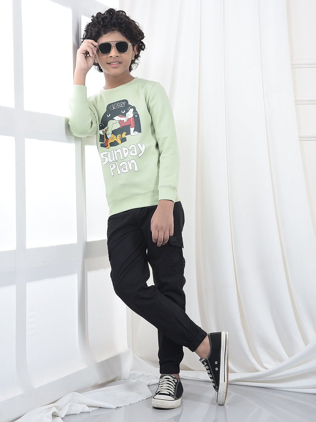 Green Graphic Print Sweatshirt