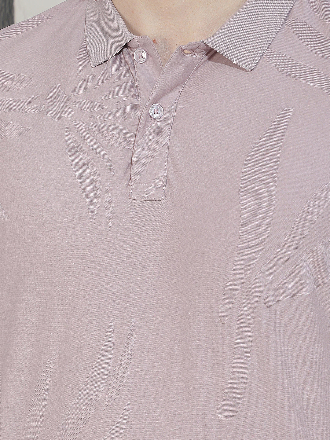 Pink Jacquard Polo T-Shirt