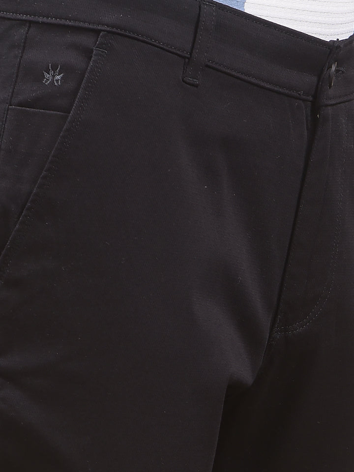 Ebony Black Dobby Finish Trousers