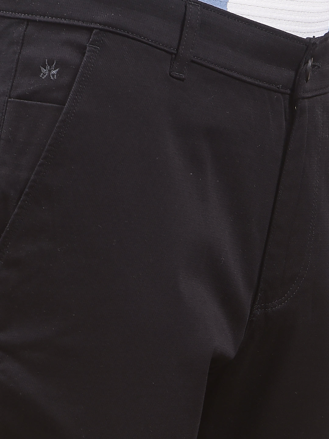 Ebony Black Dobby Finish Trousers