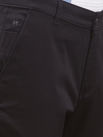 Ebony Black Dobby Finish Trousers
