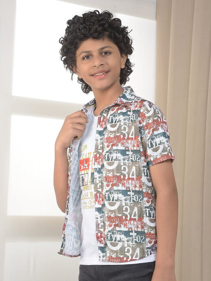 Multicolor Graphic Print Shirt with T-shirt