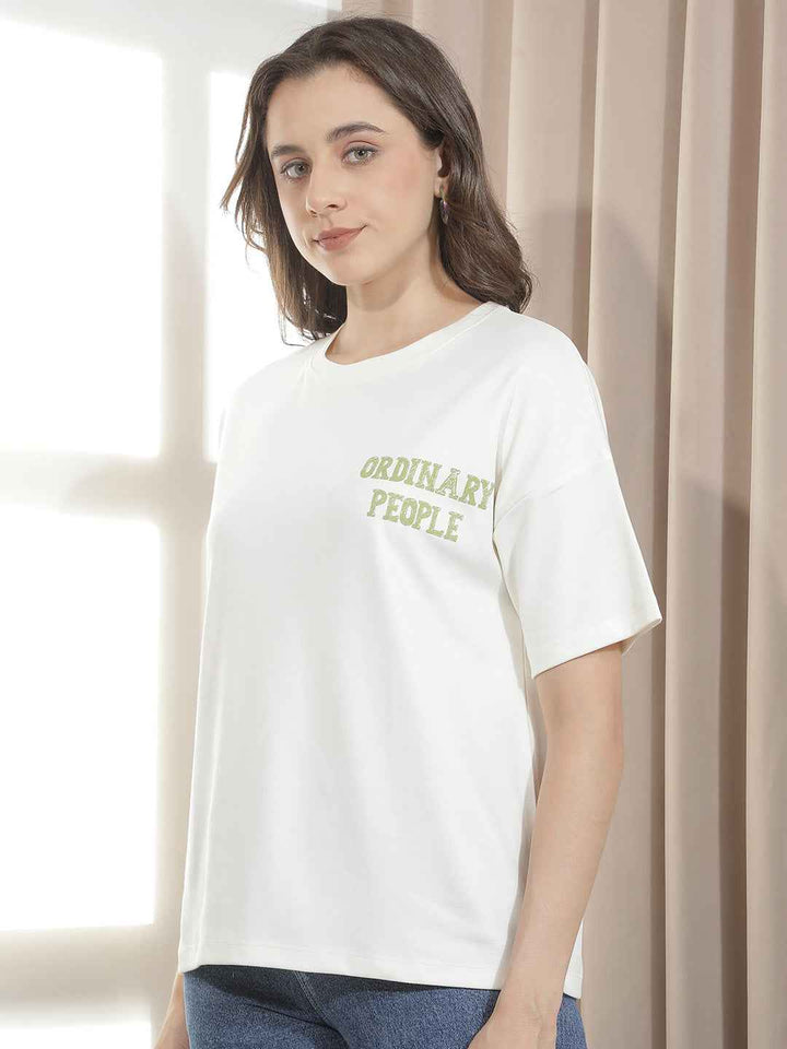Off White Graphic Printed Oversize T-Shirt
