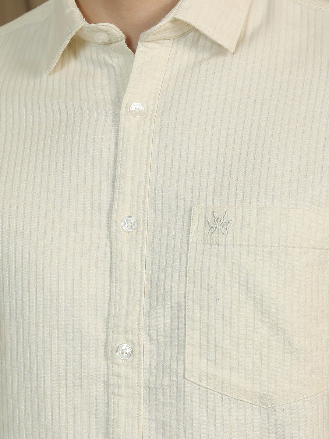 Tailored Taupe Beige Striped Shirt