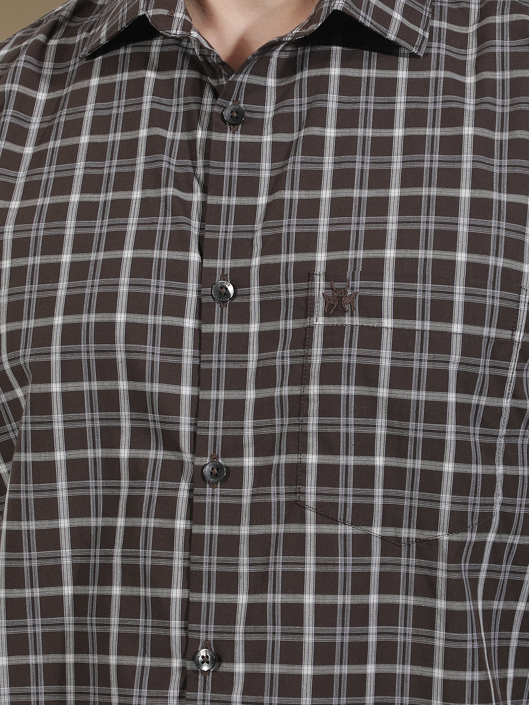 Wine Checked 100% Cotton Shirt