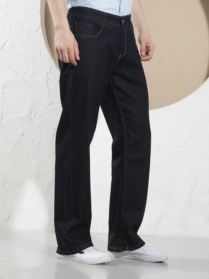 Navy Blue 100% Cotton Baggy Jeans