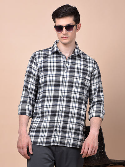 Blue Checked 100% Cotton Shirt