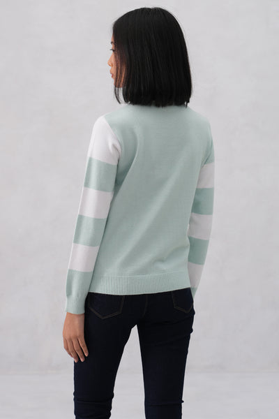 Mint Green Color-Block Sweater