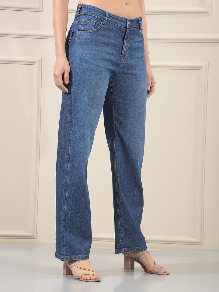 Essential Ocean Blue Straight Jeans