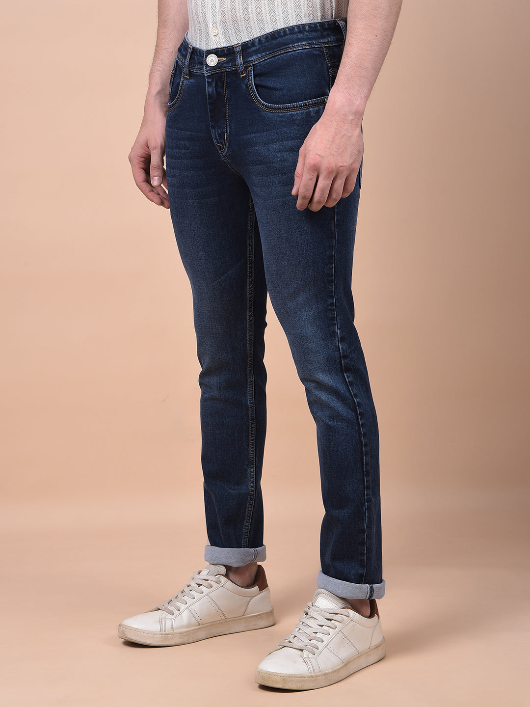 Tailored Trim Navy Blue Jeans