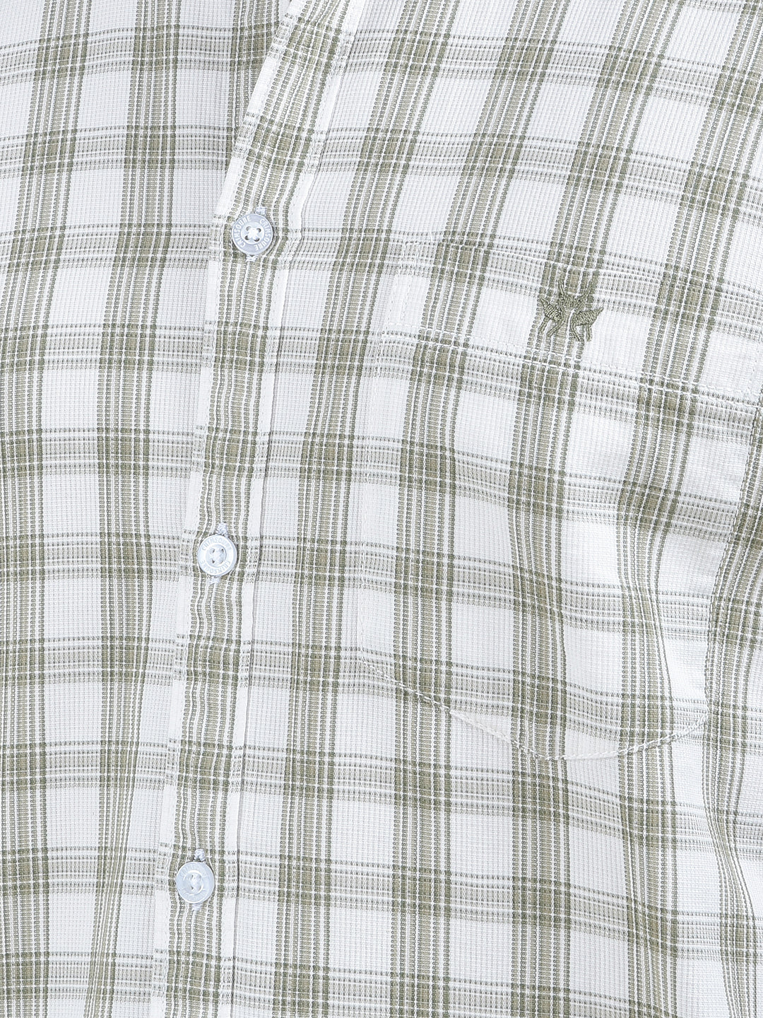 Green Checked 100% Cotton Shirt