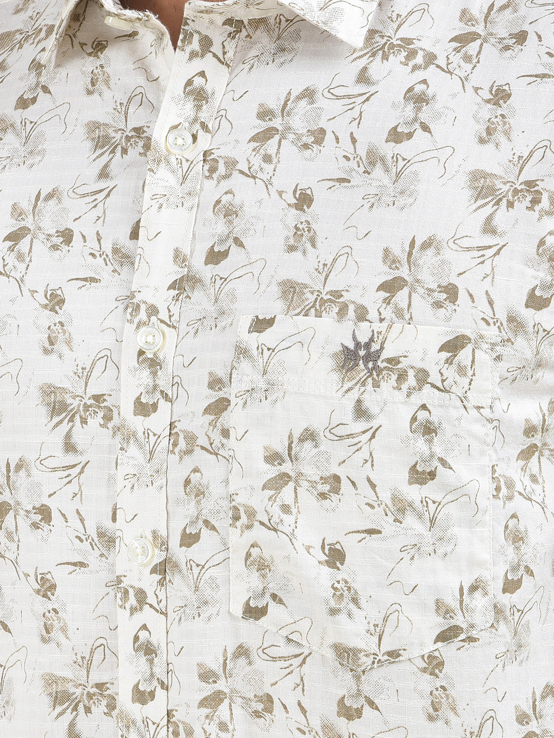 True Form Beige Floral Print Shirt
