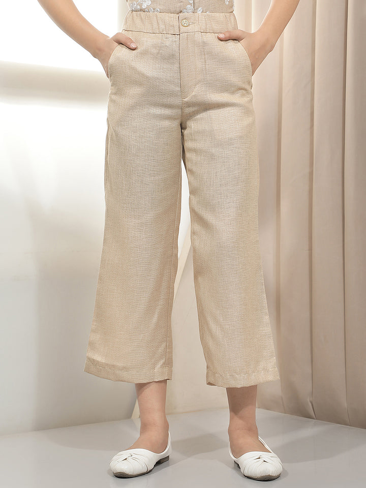 Tan Wide Leg Trousers