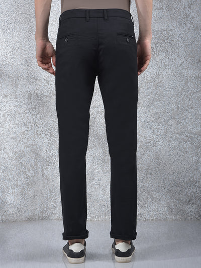 Carbon Dobby Stretch Black Trousers