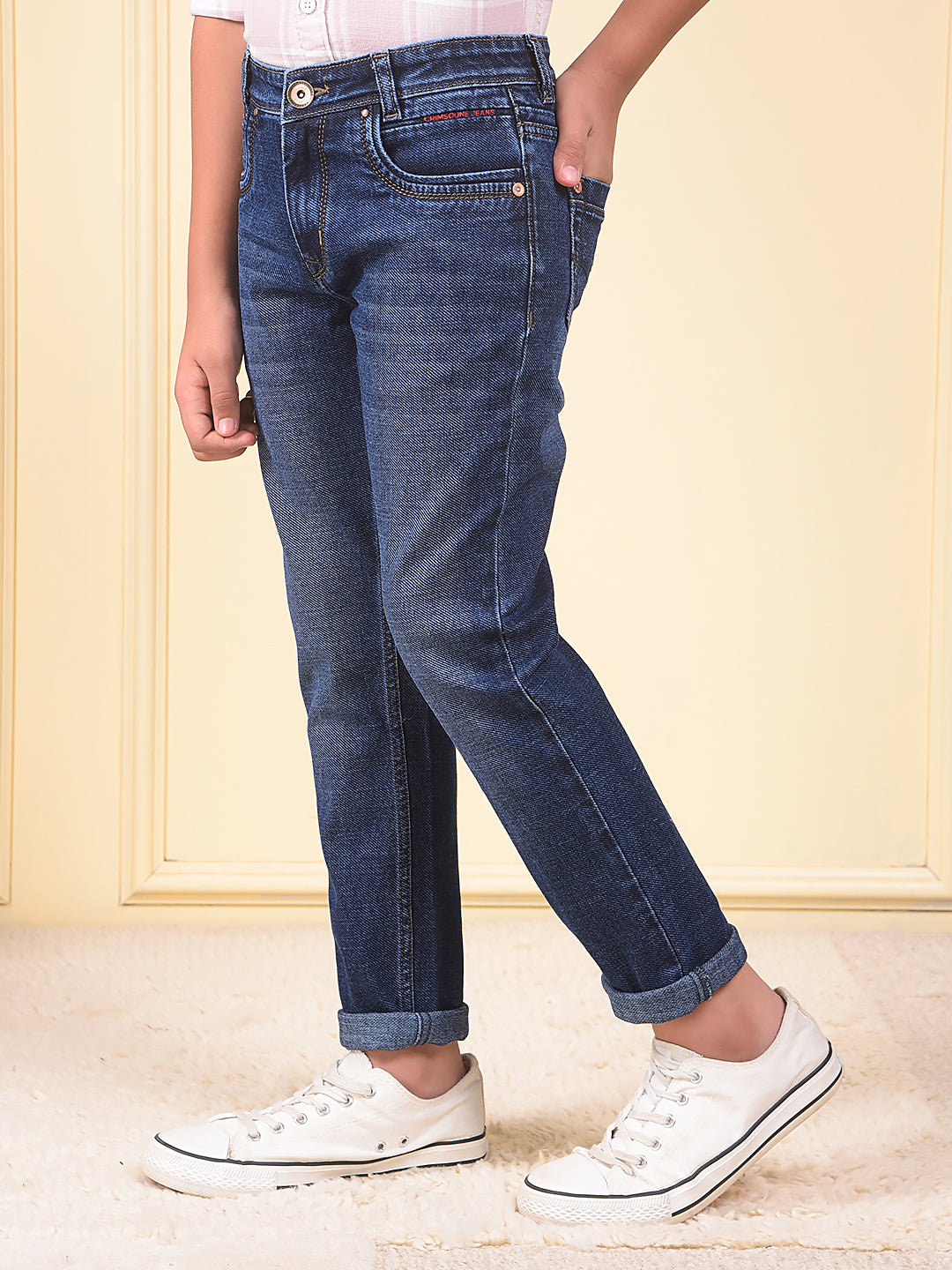 Chic Dark Wash Blue Jeans