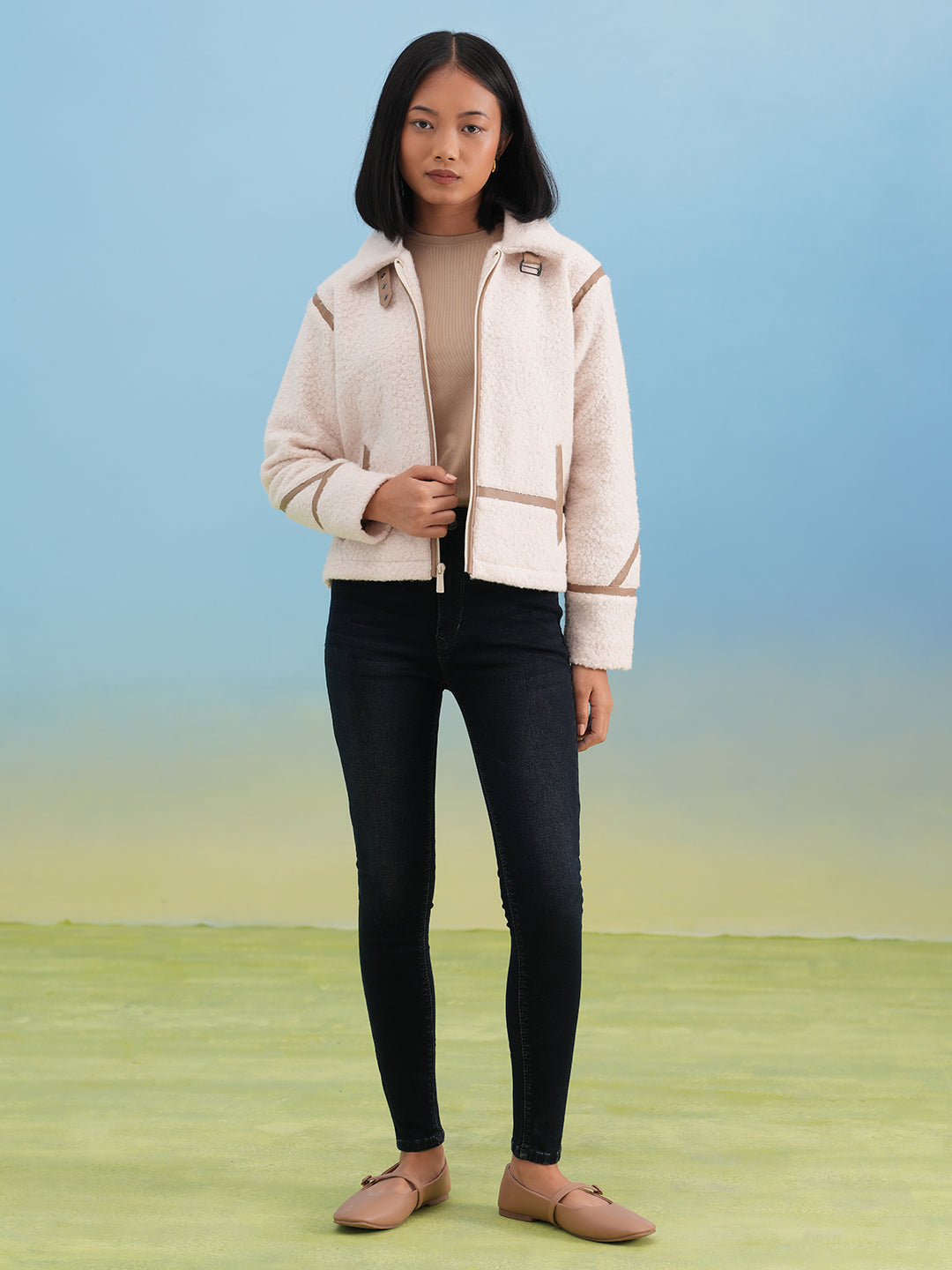 Off-White Cozy Shearling Zip Jacket