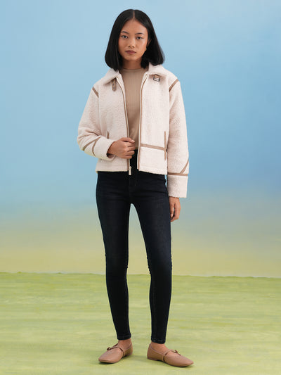 Off-White Cozy Shearling Zip Jacket