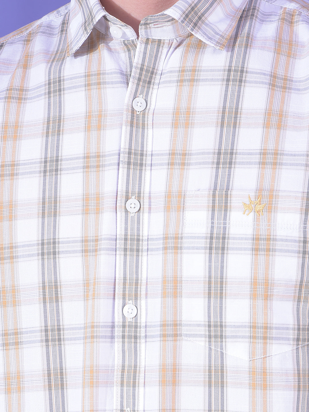 Urban Beige Checked 100% Cotton Shirt