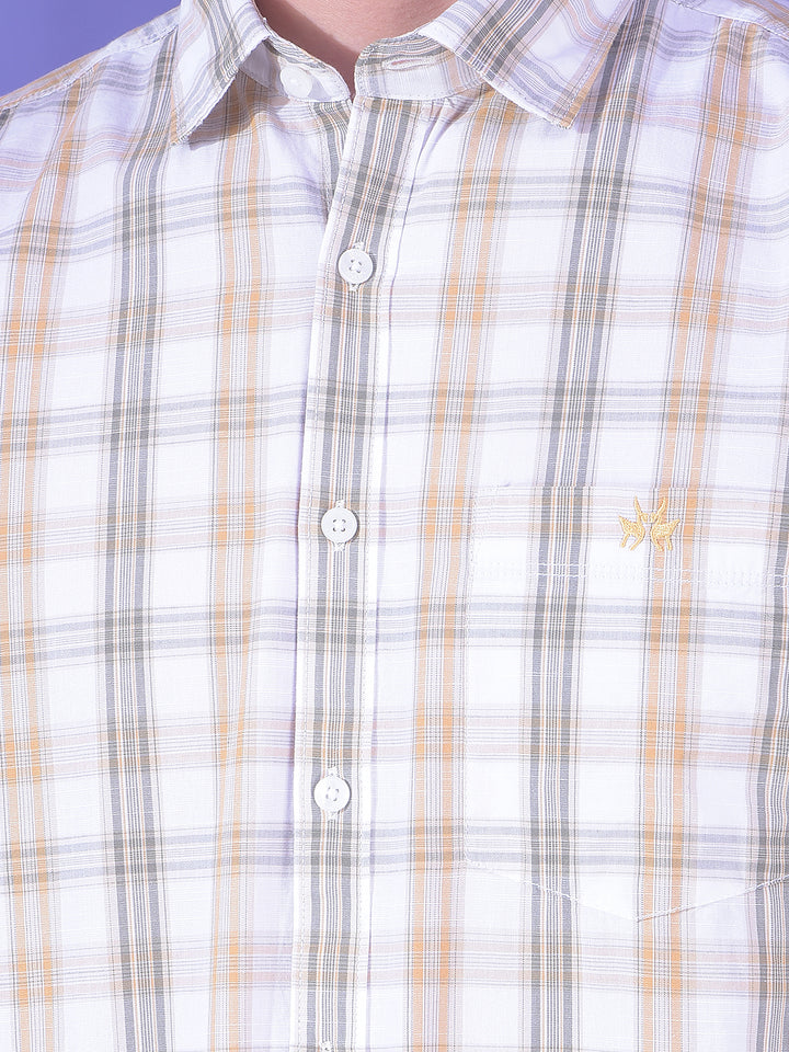 Urban Beige Checked 100% Cotton Shirt