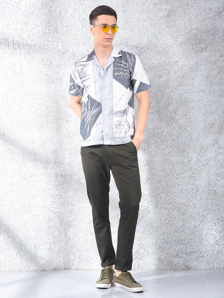 Premium Finish Olive Printed Trousers