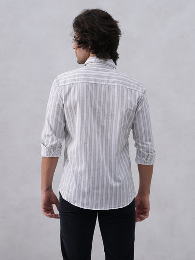 White Vertical Stripes Shirt
